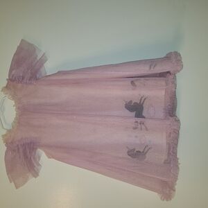Purple Tulle Dress with Unicorn Design